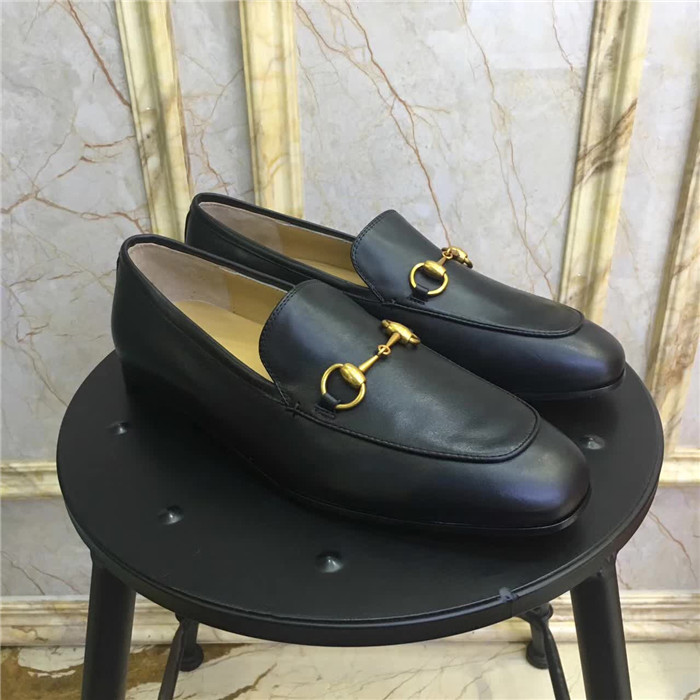 Gucci Jordaan Black Leather Loafers - 