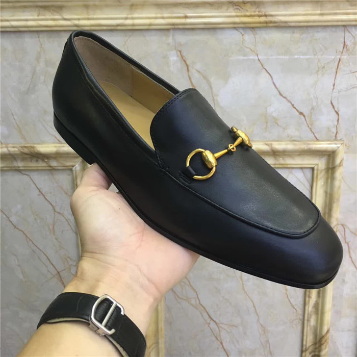 Gucci Jordaan Black Leather Loafers - 
