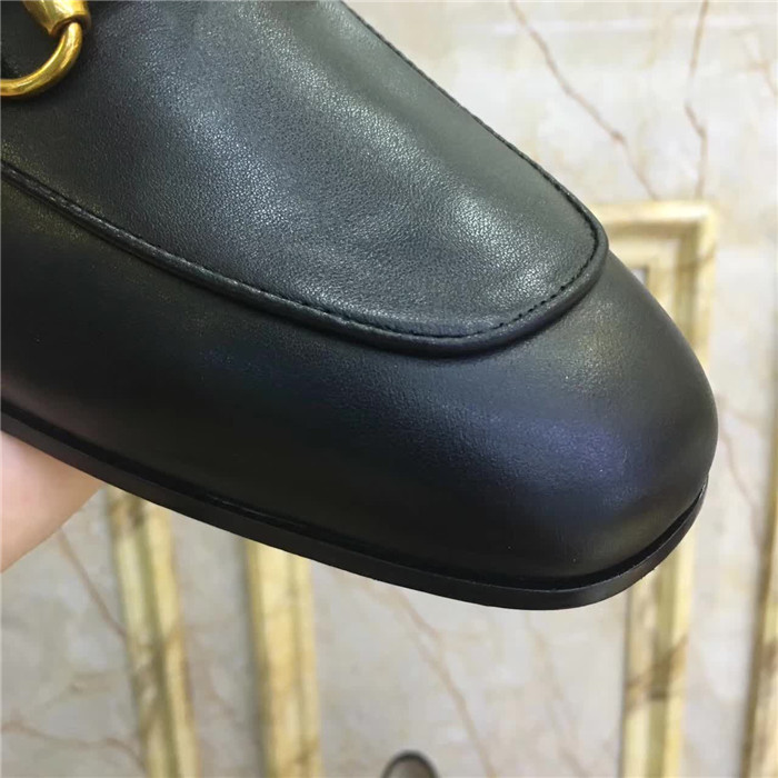 Gucci Jordaan Black Leather Loafers - 
