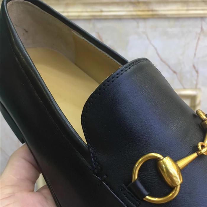 Gucci Jordaan Black Leather Loafers - 