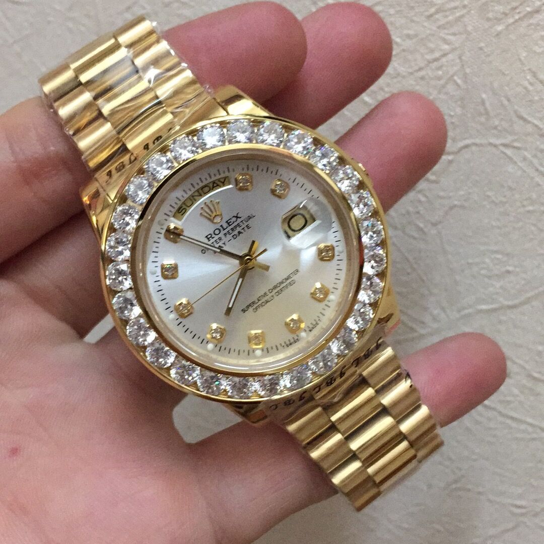 Rolex 40MM 18K Yellow Gold Diamond Watch - 