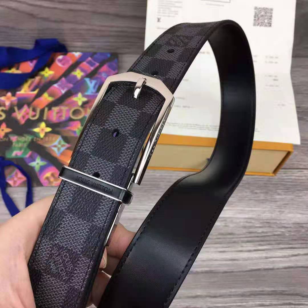Louis Vuitton Monogram Belt With Silver Buckle - 