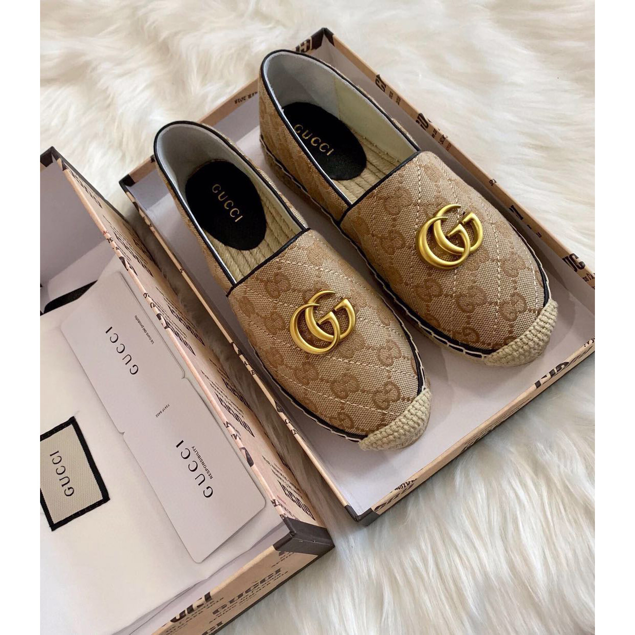 Gucci Women's GG Matelassé Canvas Espadrille - DesignerGu