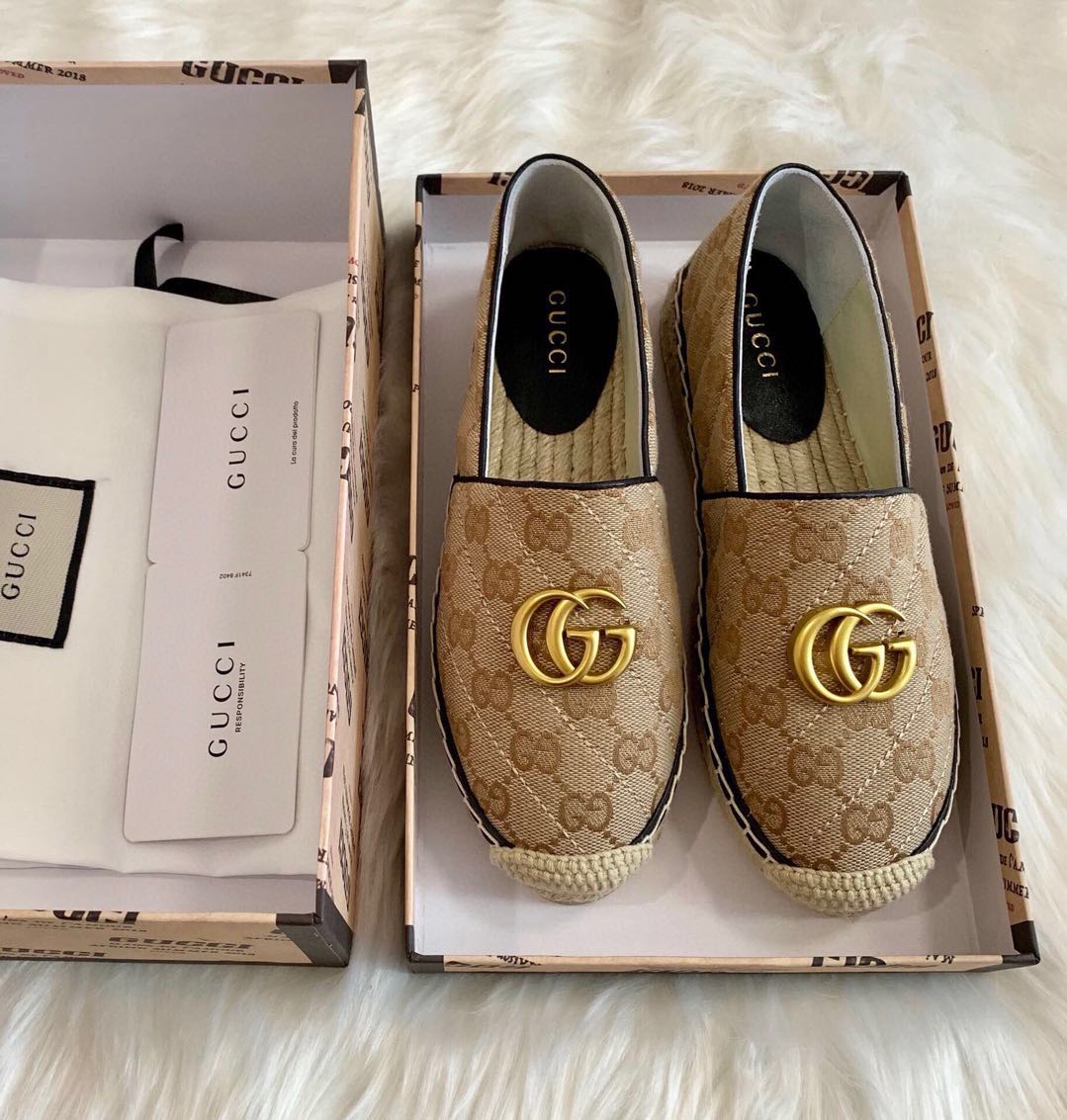 Gucci Women's GG Matelassé Canvas Espadrille - DesignerGu