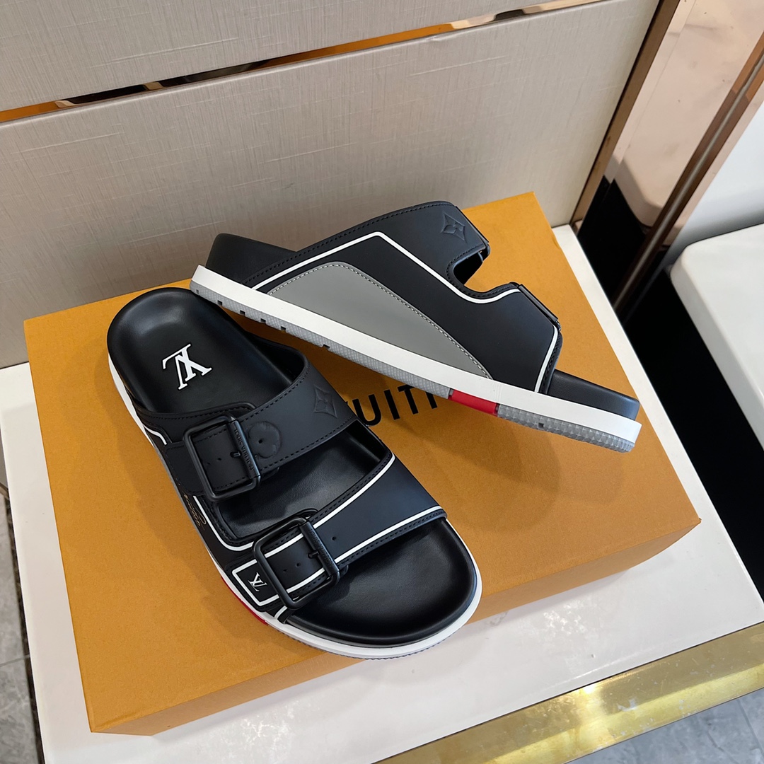 Louis Vuitton Trainer Mule In Black & Grey - 