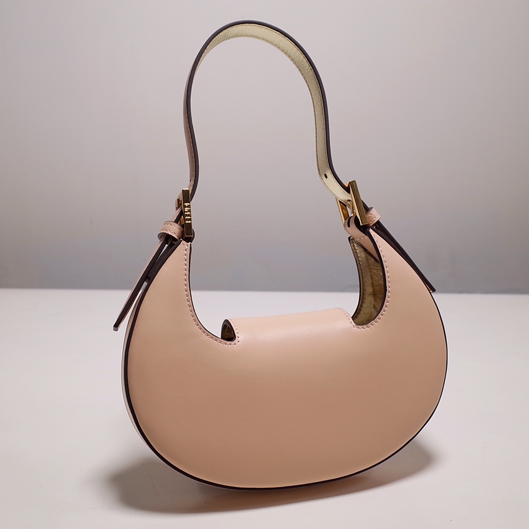 Fendi Cookie Pink Leather Mini Handbag（22-17.5-4.5cm） - 