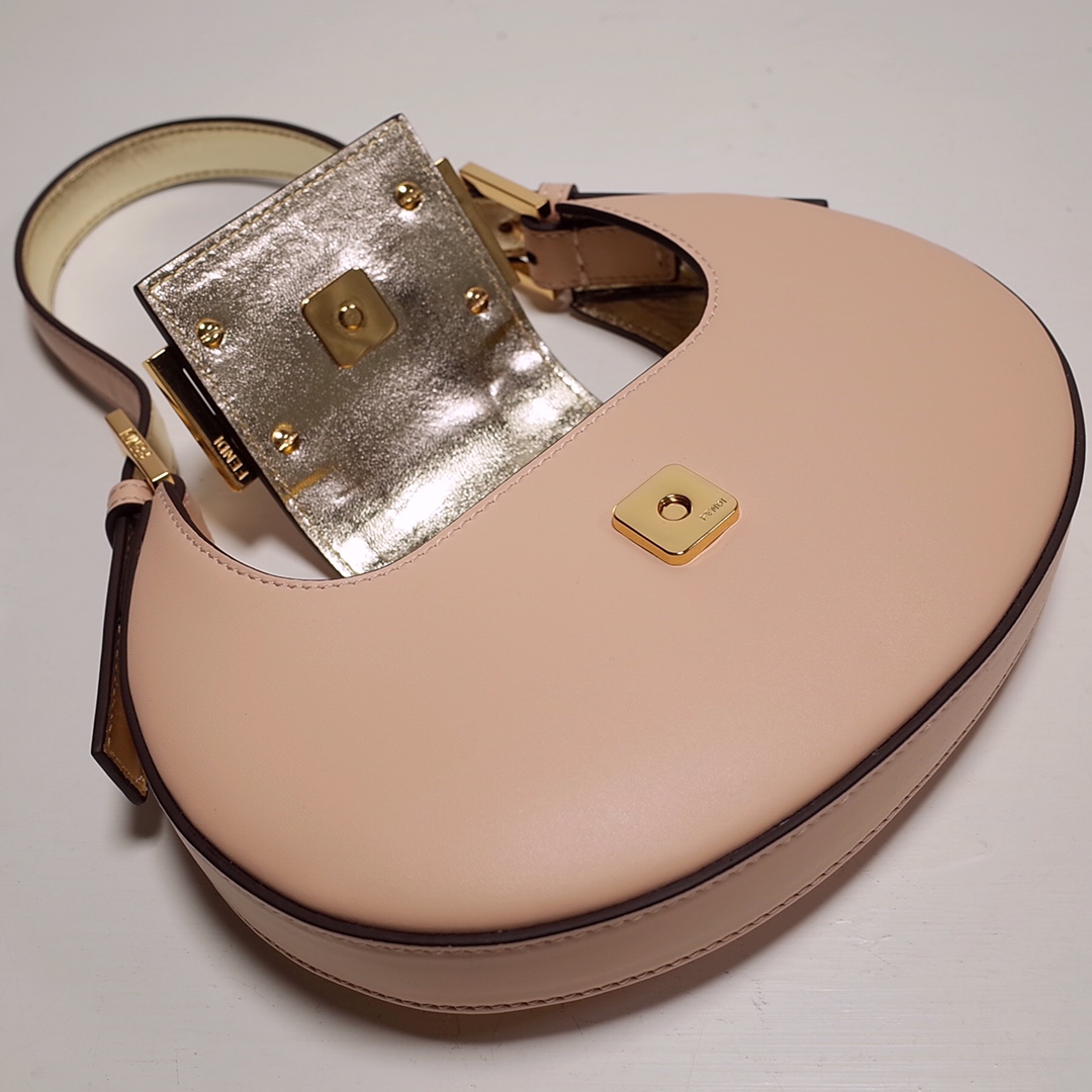 Fendi Cookie Pink Leather Mini Handbag（22-17.5-4.5cm） - 