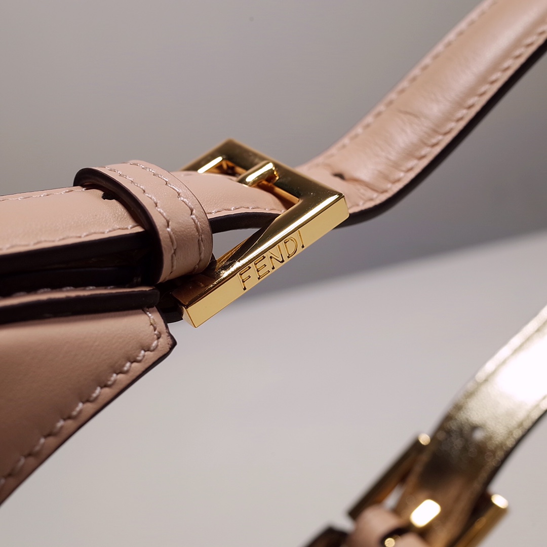 Fendi Cookie Pink Leather Mini Handbag（22-17.5-4.5cm） - 
