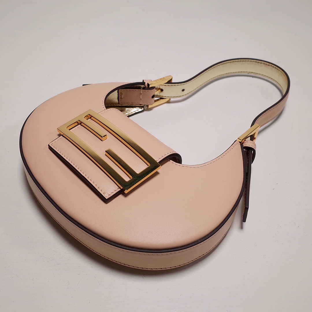 Fendi Cookie Pink Leather Mini Handbag（22-17.5-4.5cm） - 