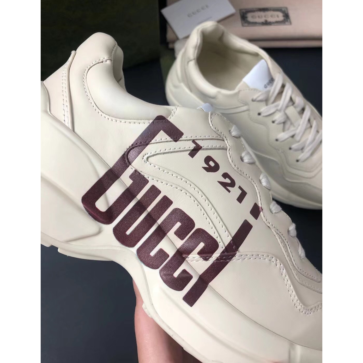 Gucci Men's Rhyton Sneaker In White - 