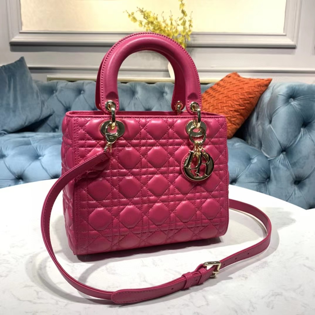 Dior Lady Bag  Cannage Calfskin（24-20-11CM） - 