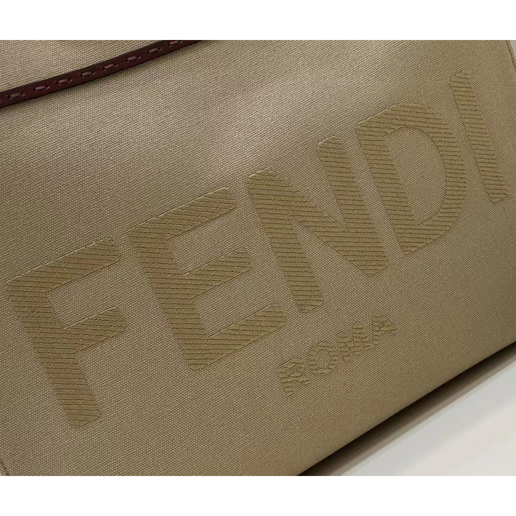 Fendi Sunshine Medium Beige Canvas Bag(35-31-17cm) - 
