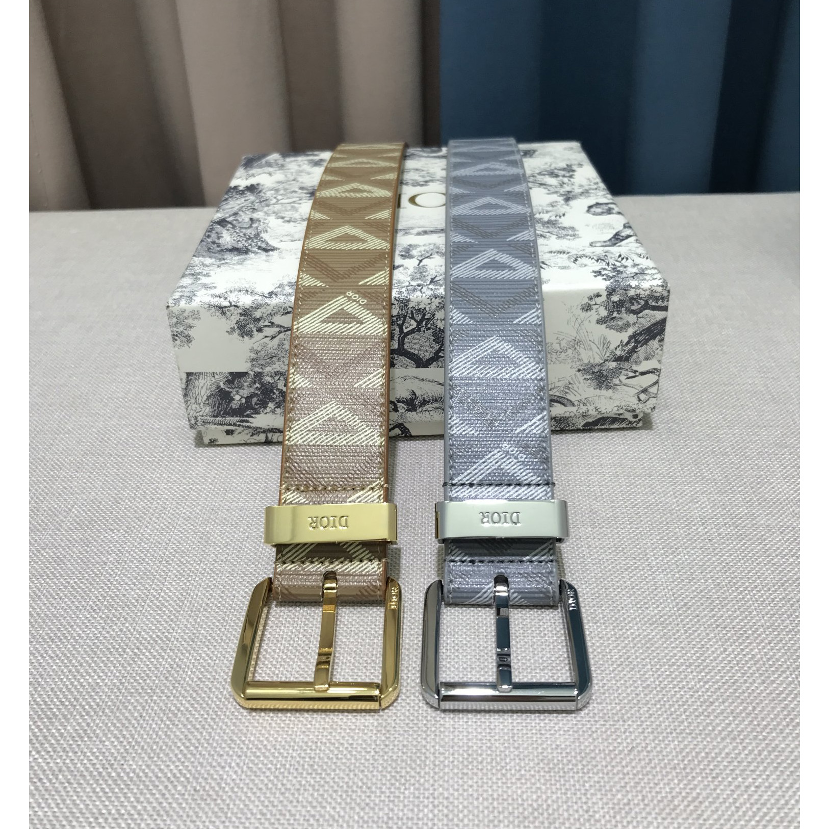 Dior CD Diamond Print  35mm Belt  - 