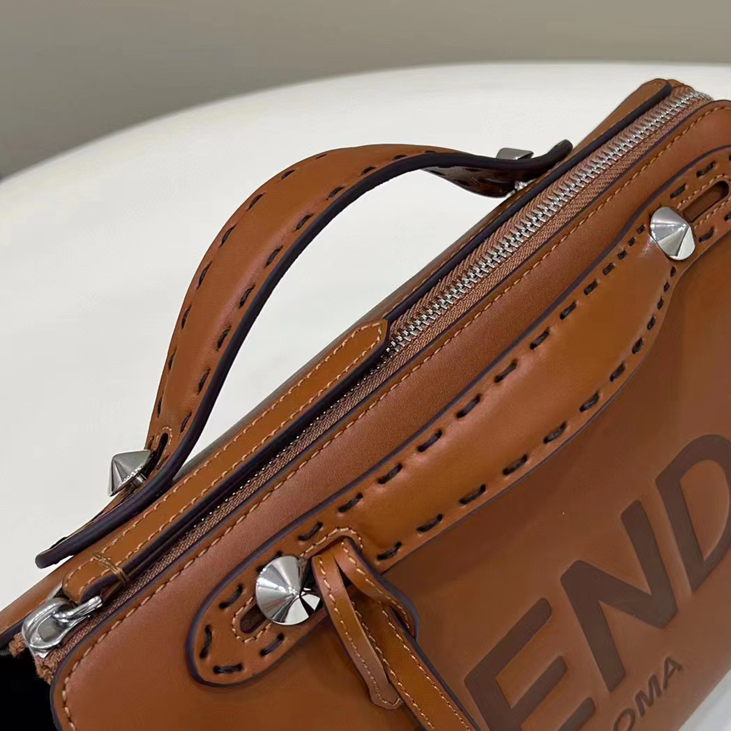 Fendi By The Way Medium Brown Leather Boston Bag(28-20-11CM) - DesignerGu