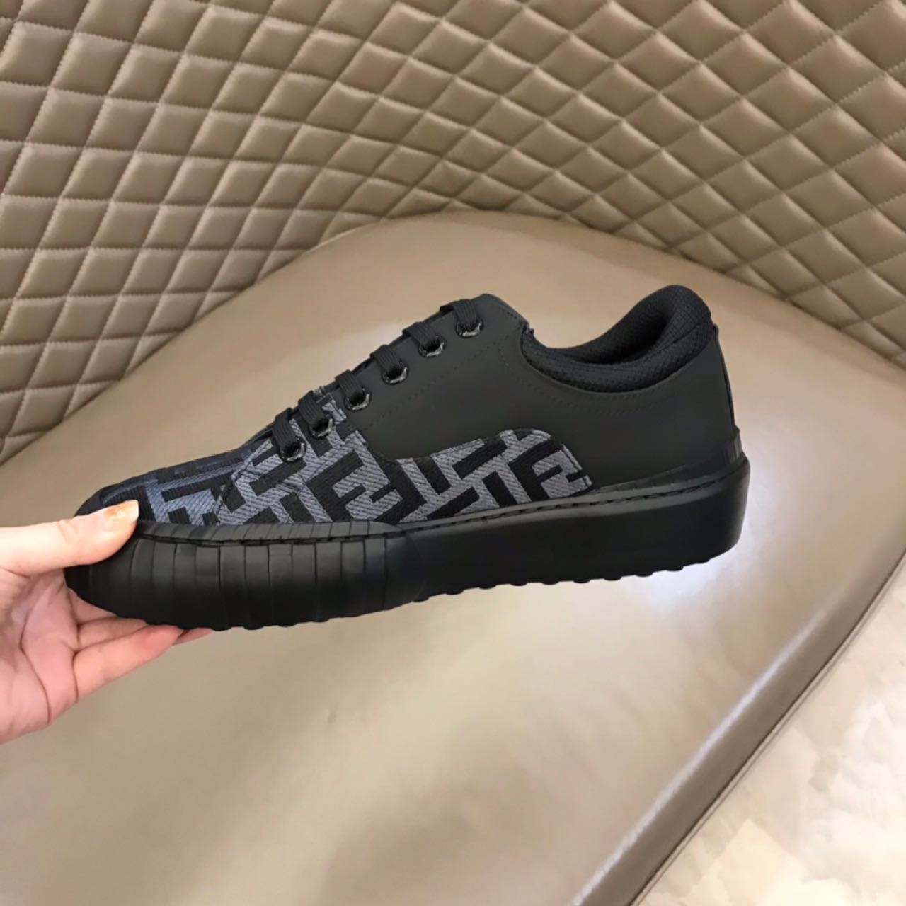 Fendi Force Black fabric low-Tops Sneakers - 