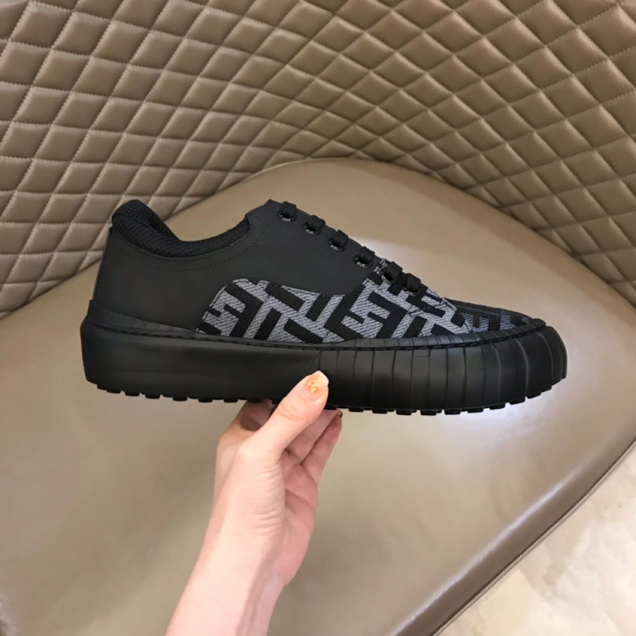 Fendi Force Black fabric low-Tops Sneakers - 