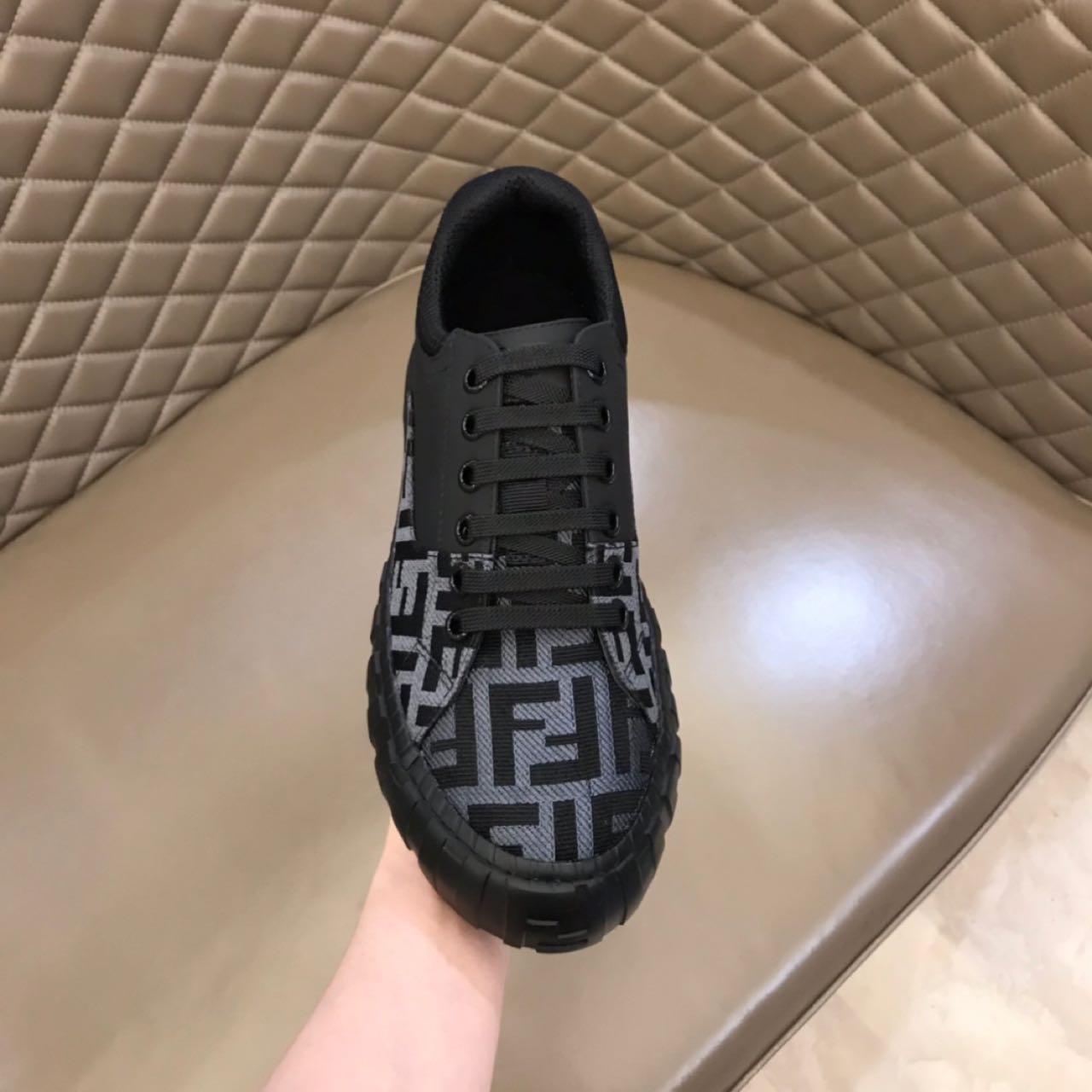 Fendi Force Black fabric low-Tops Sneakers - 
