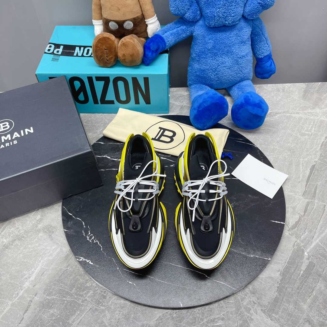 Balmain Unicorn Low-Top Trainers In Neoprene And Leather - DesignerGu