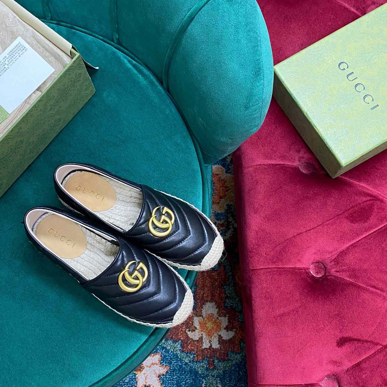 Gucci Leather Espadrille With Double G - 