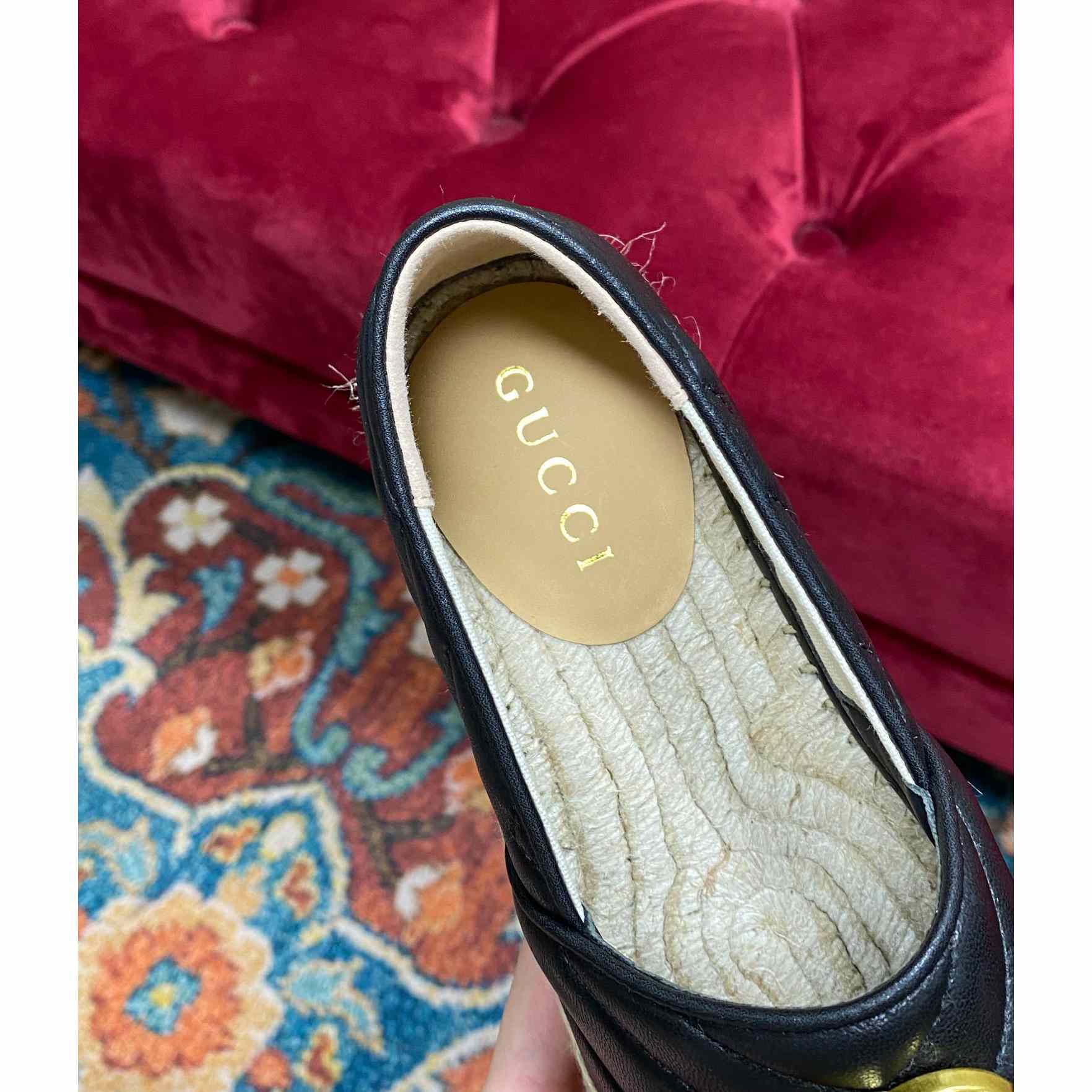 Gucci Leather Espadrille With Double G - 