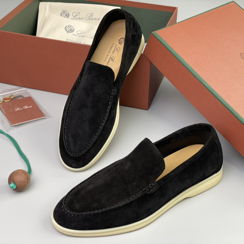 Loro Piana Summer Walk Loafers In Black - 