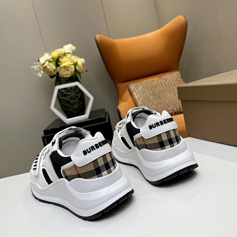 Burberry Mesh, Suede And Vintage Check Cotton Sneakers - 