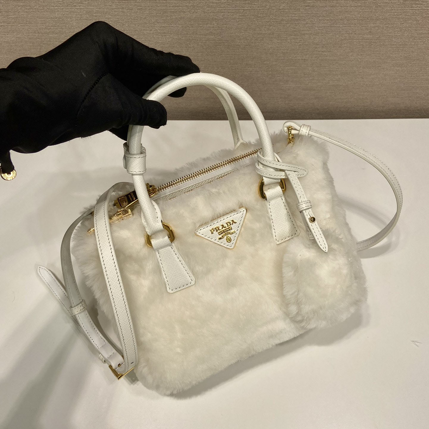 Prada Galleria Shearling Mini-Bag - 