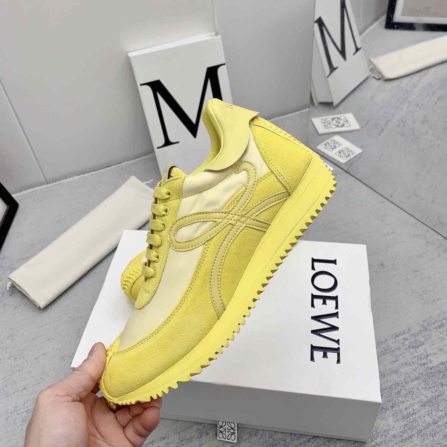 Loewe Flow Runner In Nylon And Suede - 