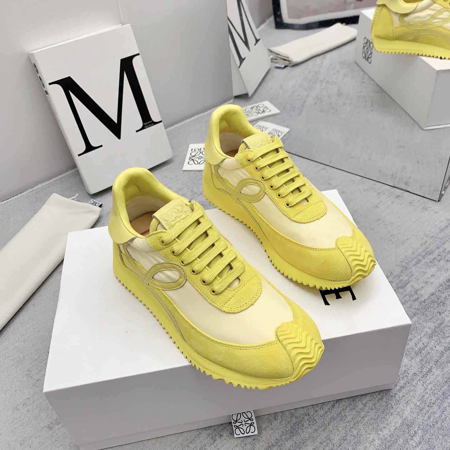 Loewe Flow Runner In Nylon And Suede - 