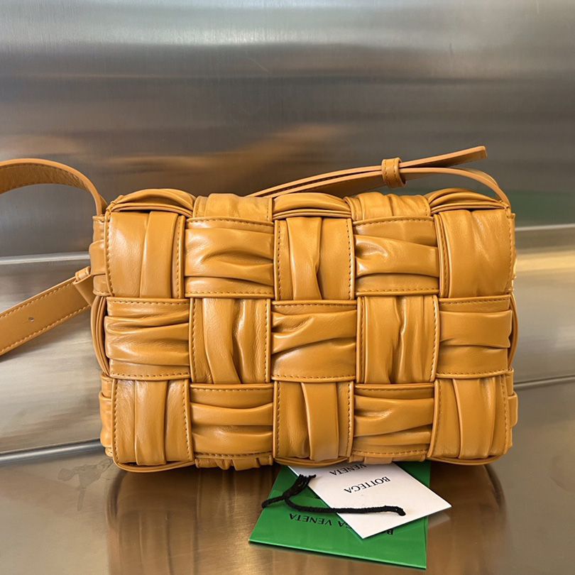 Bottega Veneta Cassette Foulard Intreccio Leather Cross-Body Bag - 