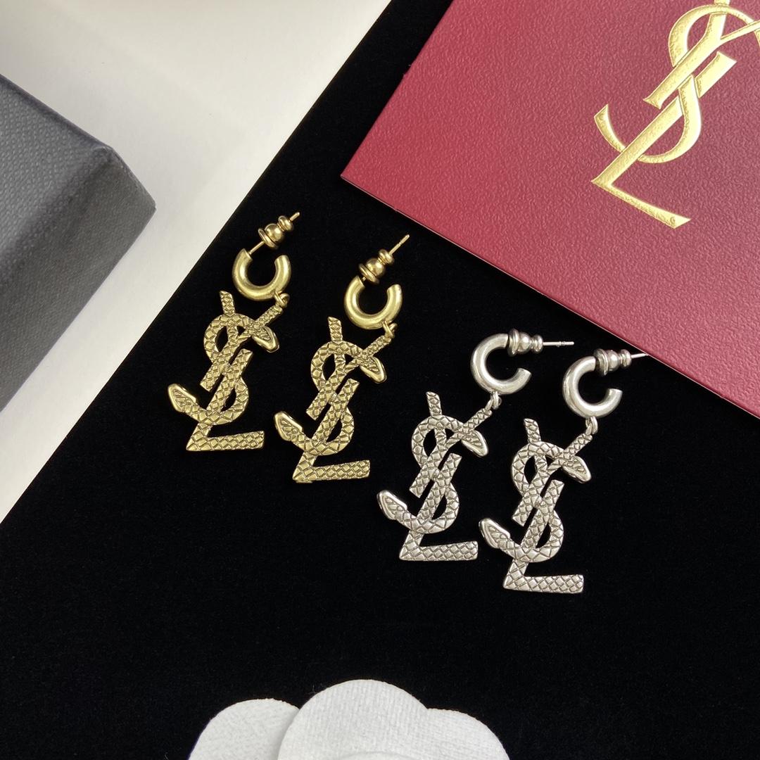 Saint Laurent YSL Logo Earrings - 