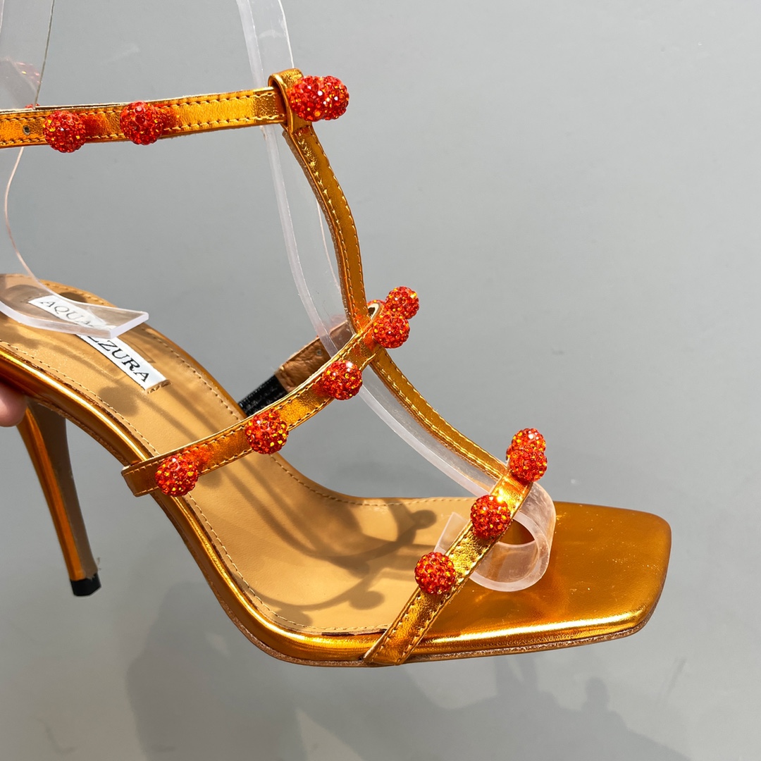 Aquazzura Cha Cha Cha Crystal Sandal  95 - DesignerGu