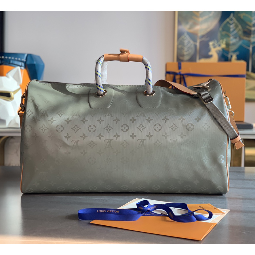 Louis Vuitton Keepall Bandouliere Monogram Titanium 50 Grey - 