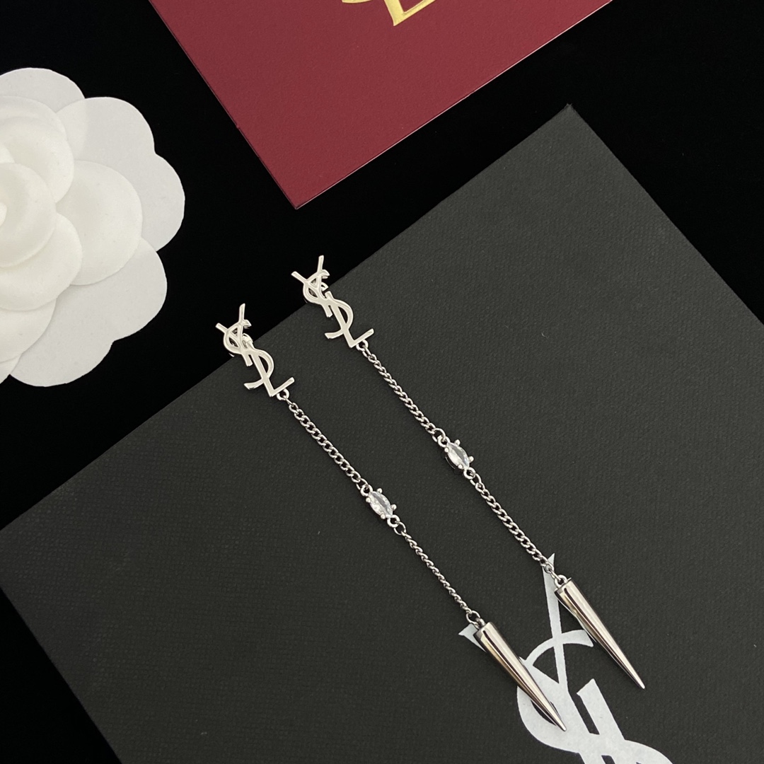 Saint Laurent YSL Logo Earrings - 