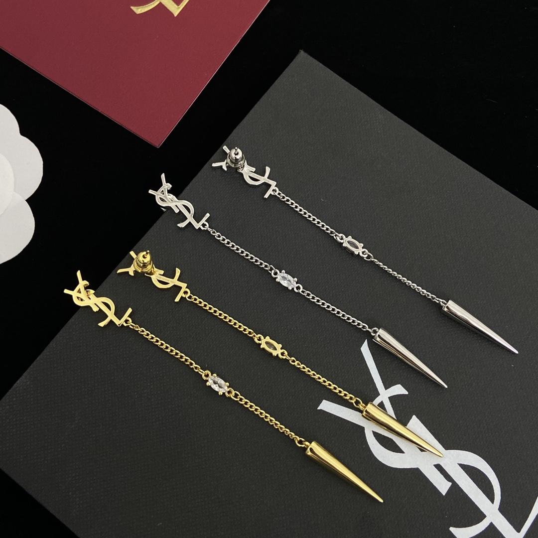 Saint Laurent YSL Logo Earrings - 