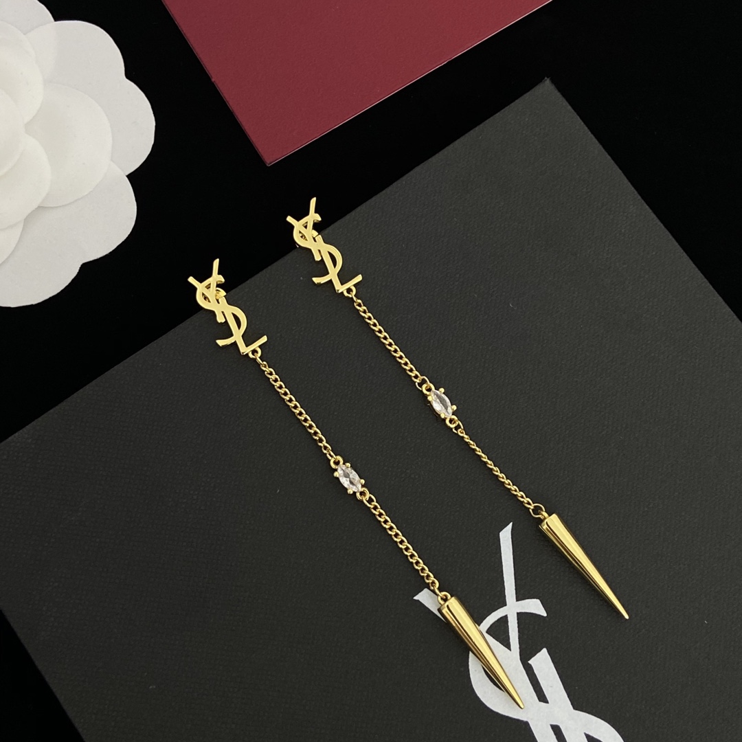 Saint Laurent YSL Logo Earrings - 