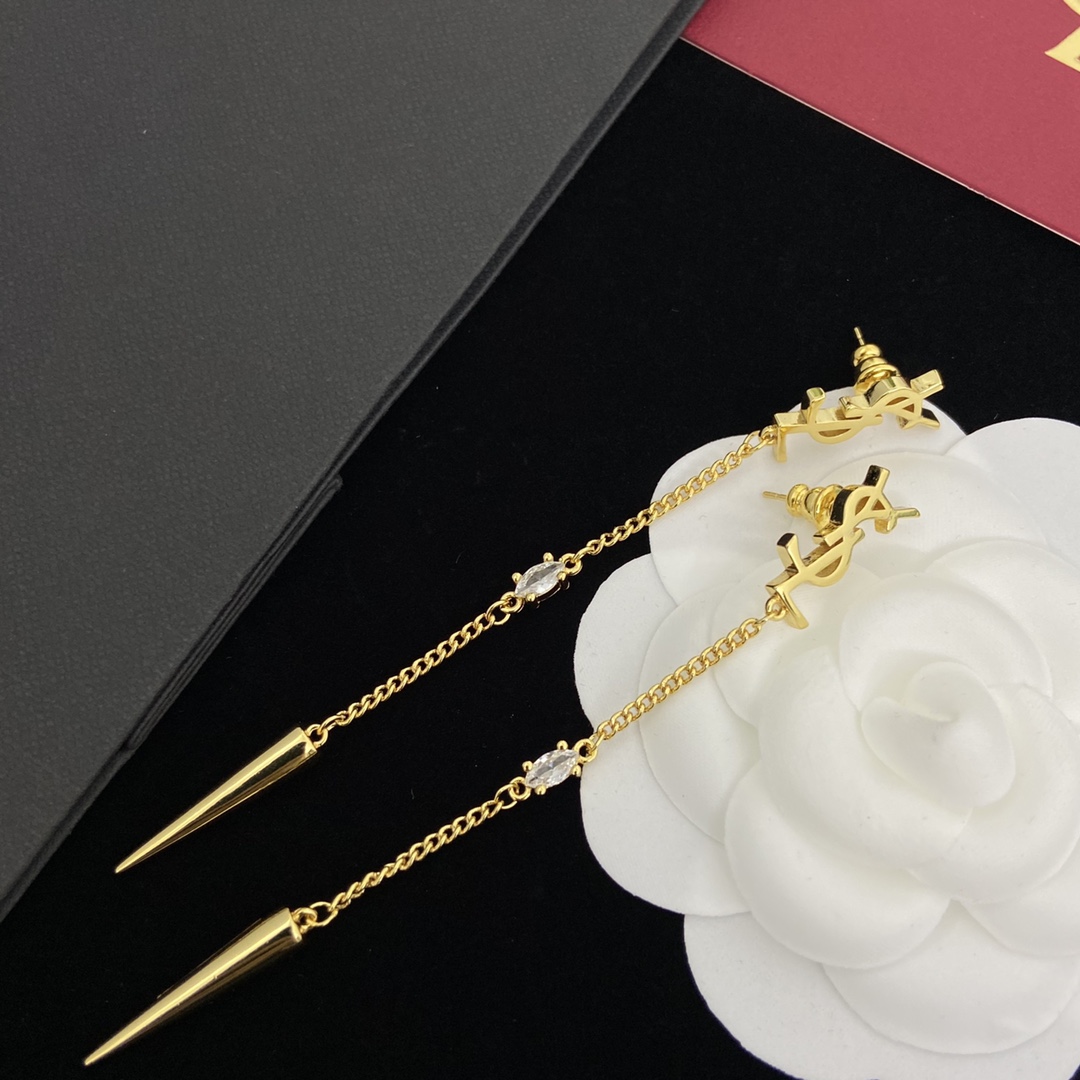 Saint Laurent YSL Logo Earrings - 