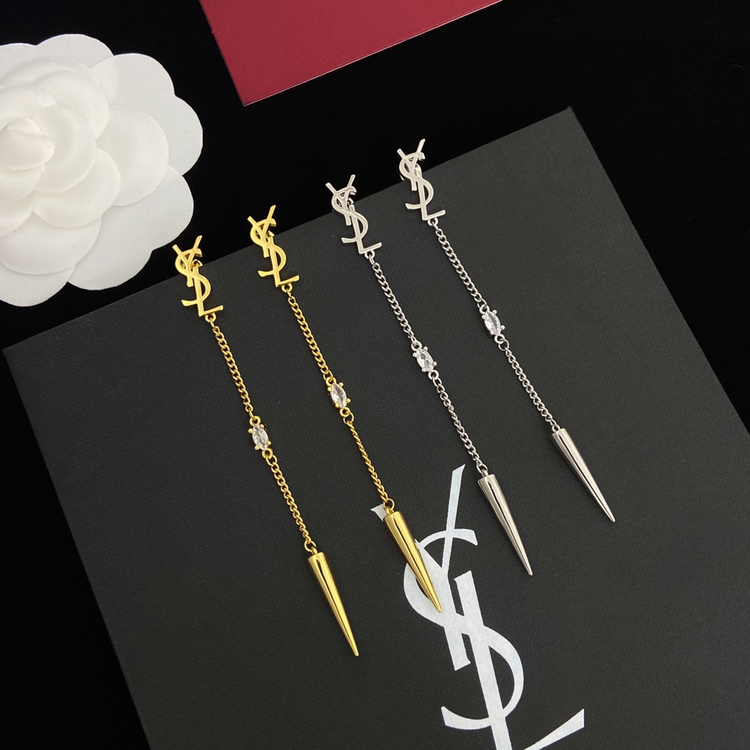 Saint Laurent YSL Logo Earrings - 