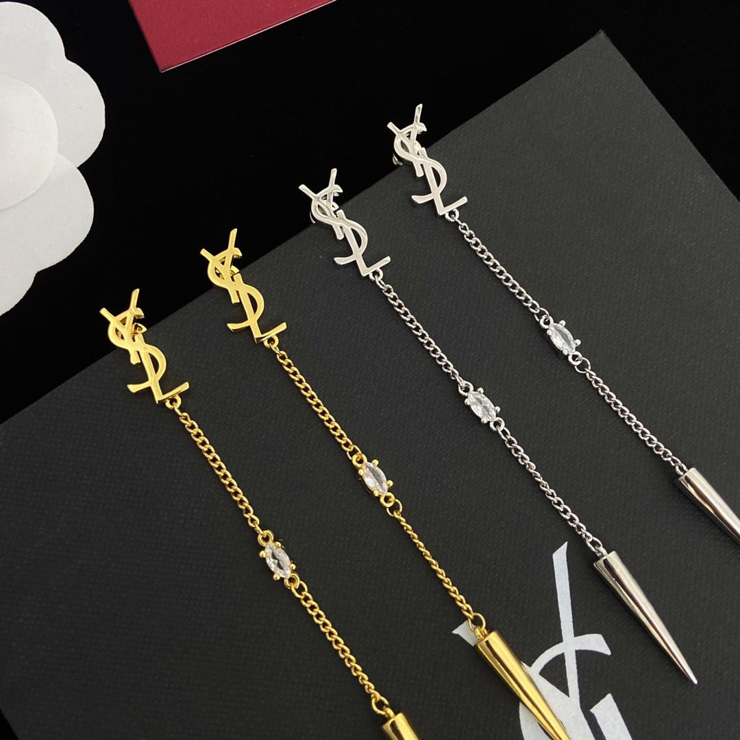 Saint Laurent YSL Logo Earrings - 