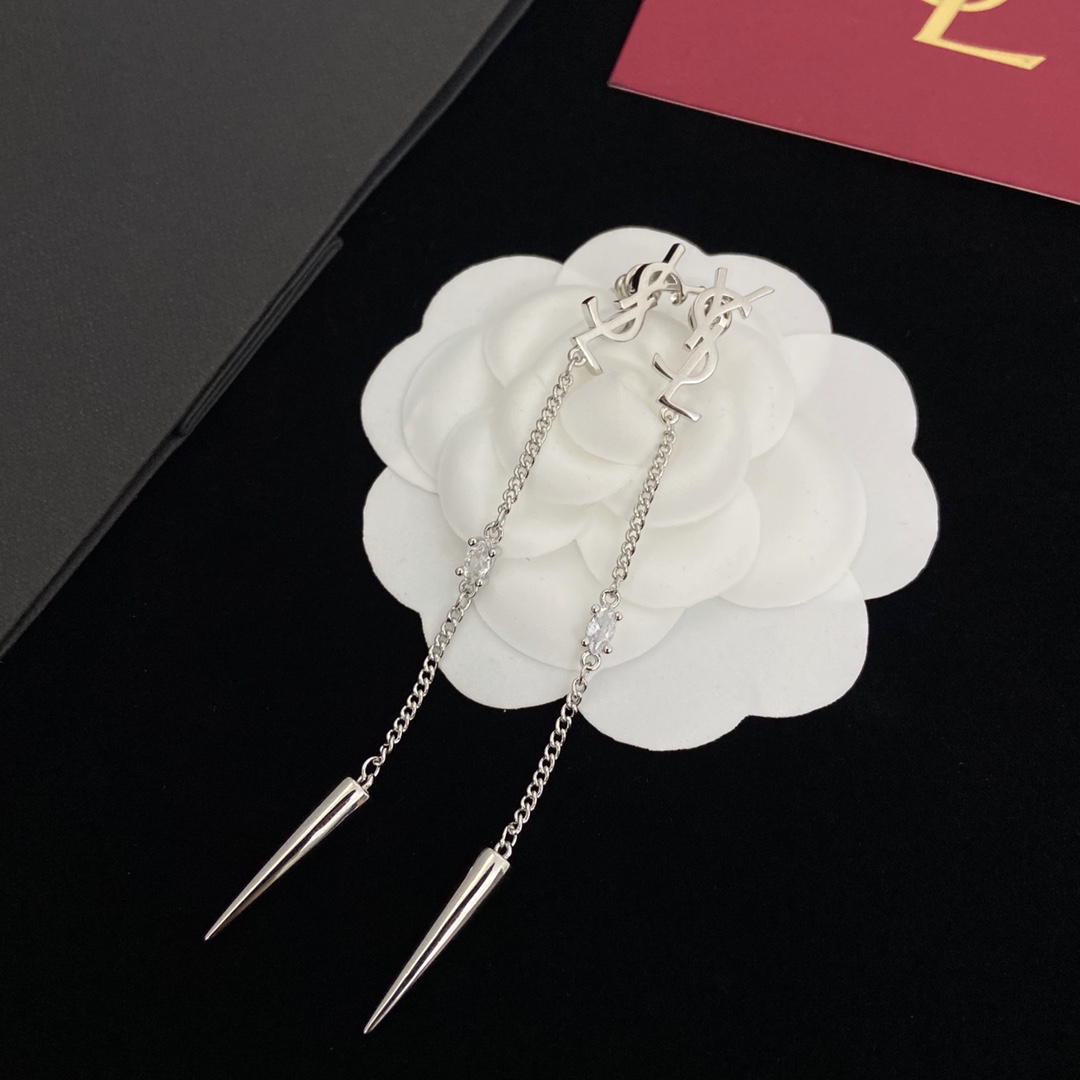 Saint Laurent YSL Logo Earrings - 