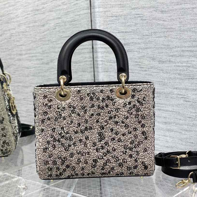 Dior Embroidered La Roue La Fortune Tarot Medium Lady Dior Blue - 