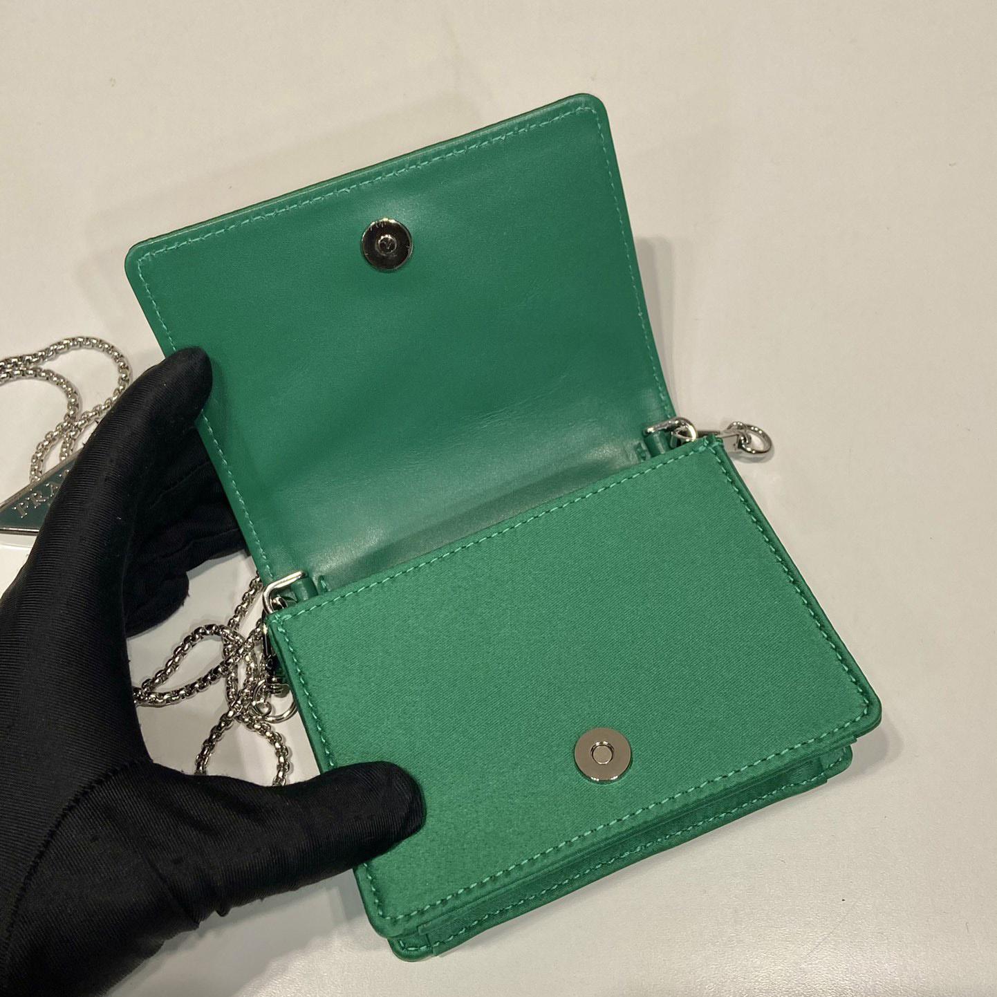 Prada Cardholder With Shoulder Strap And Crystals - 