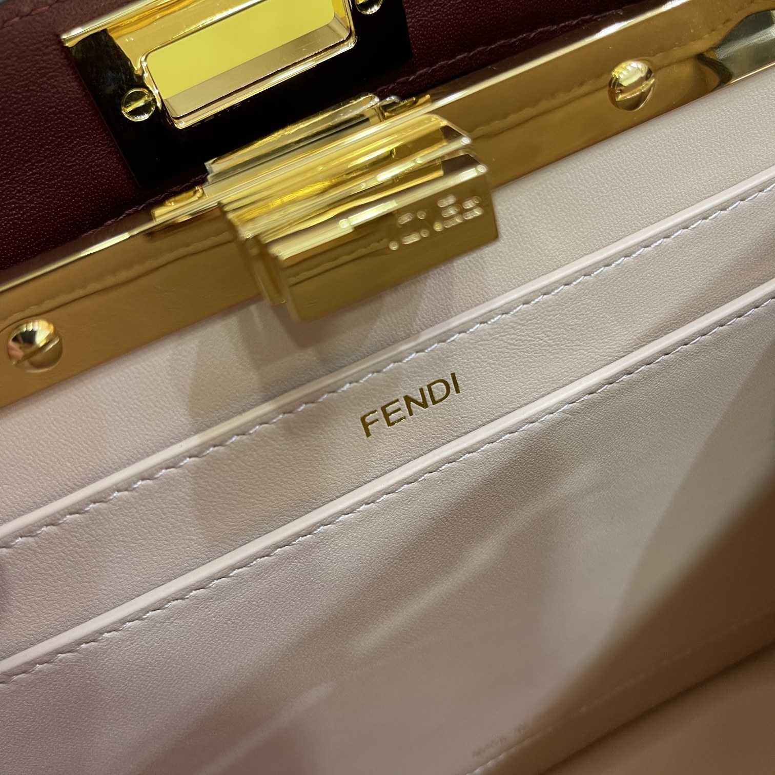 Fendi Peekaboo Iseeu Small Beige Leather Bag - DesignerGu