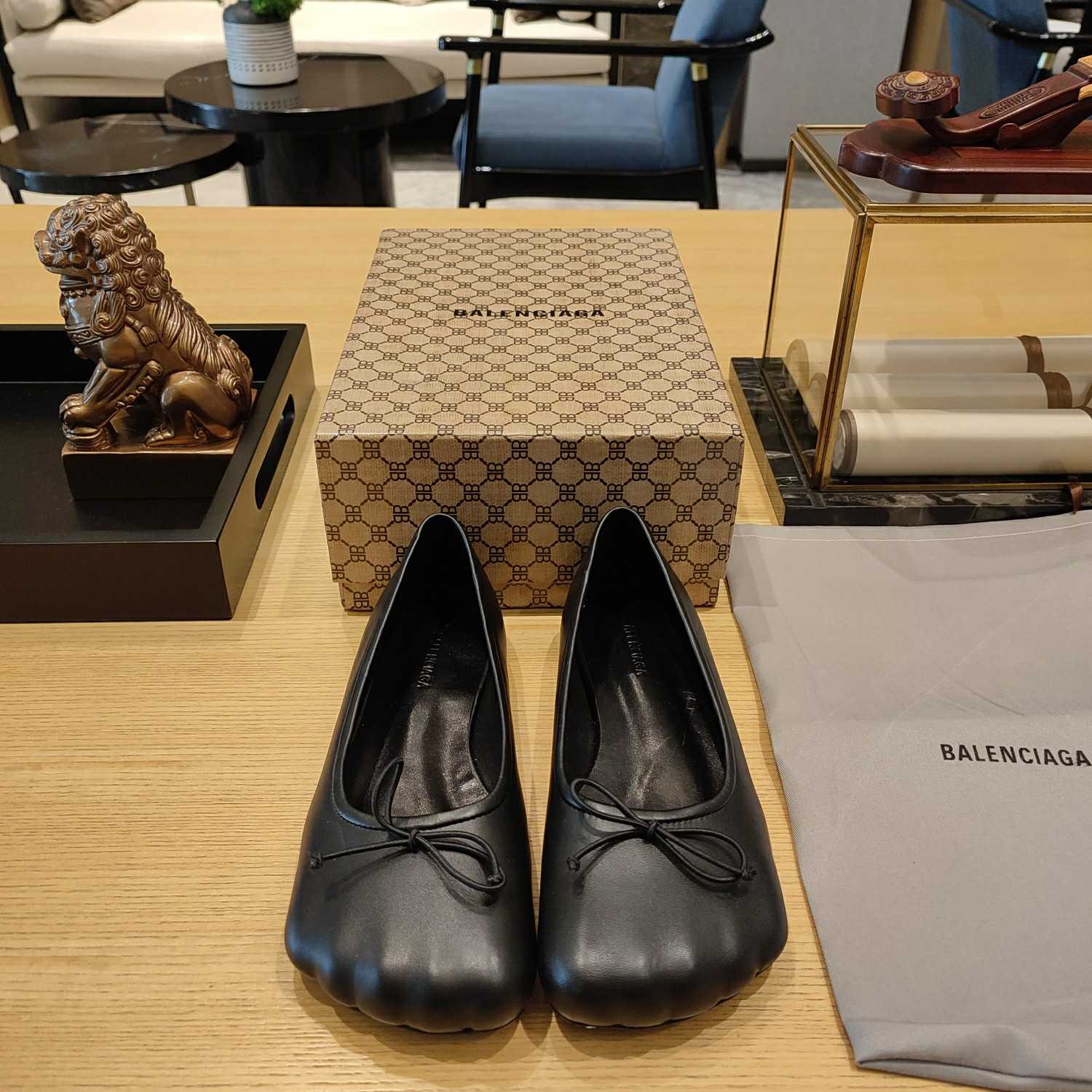 Balenciaga Women's Black Fetish Ballerina Flats - 