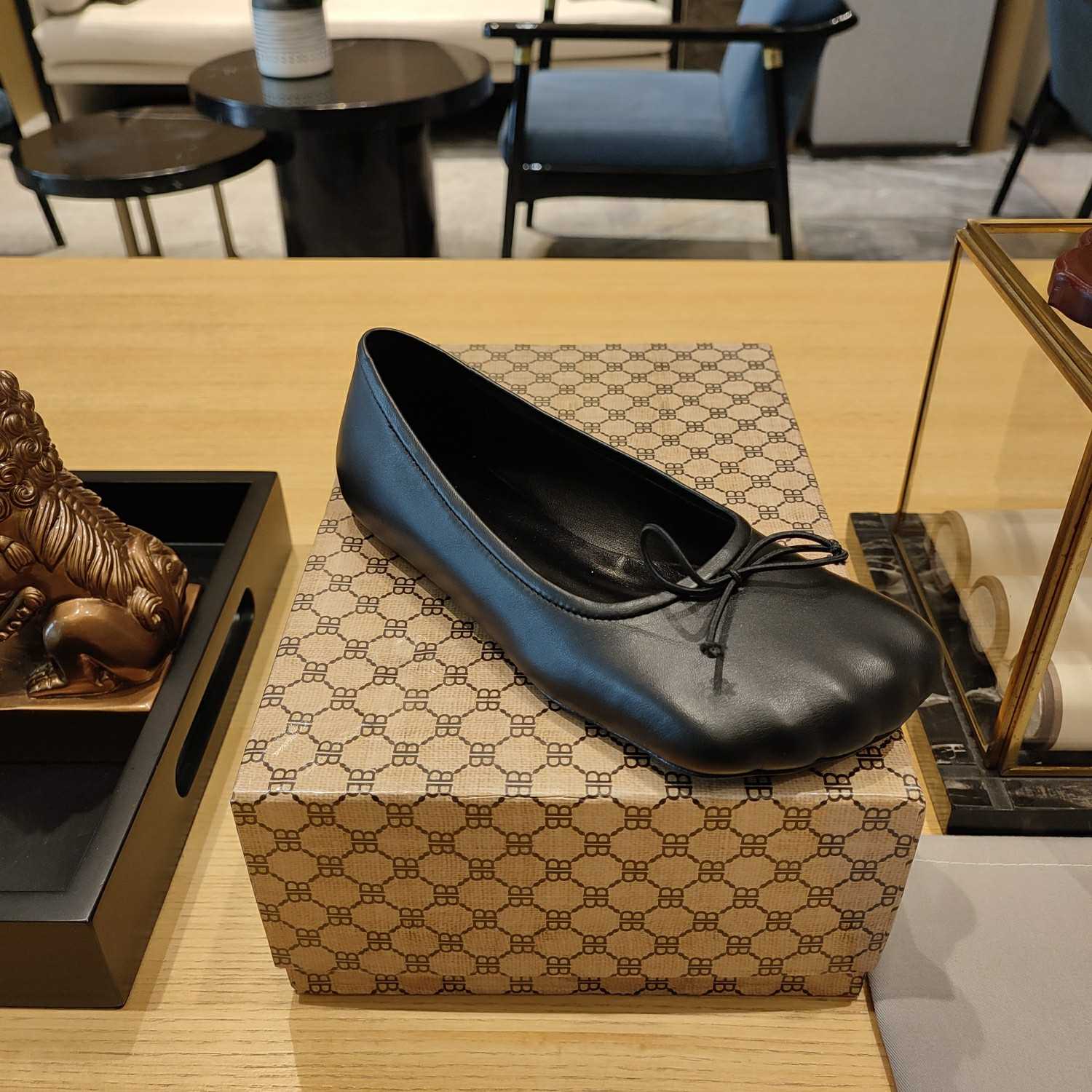 Balenciaga Women's Black Fetish Ballerina Flats - 
