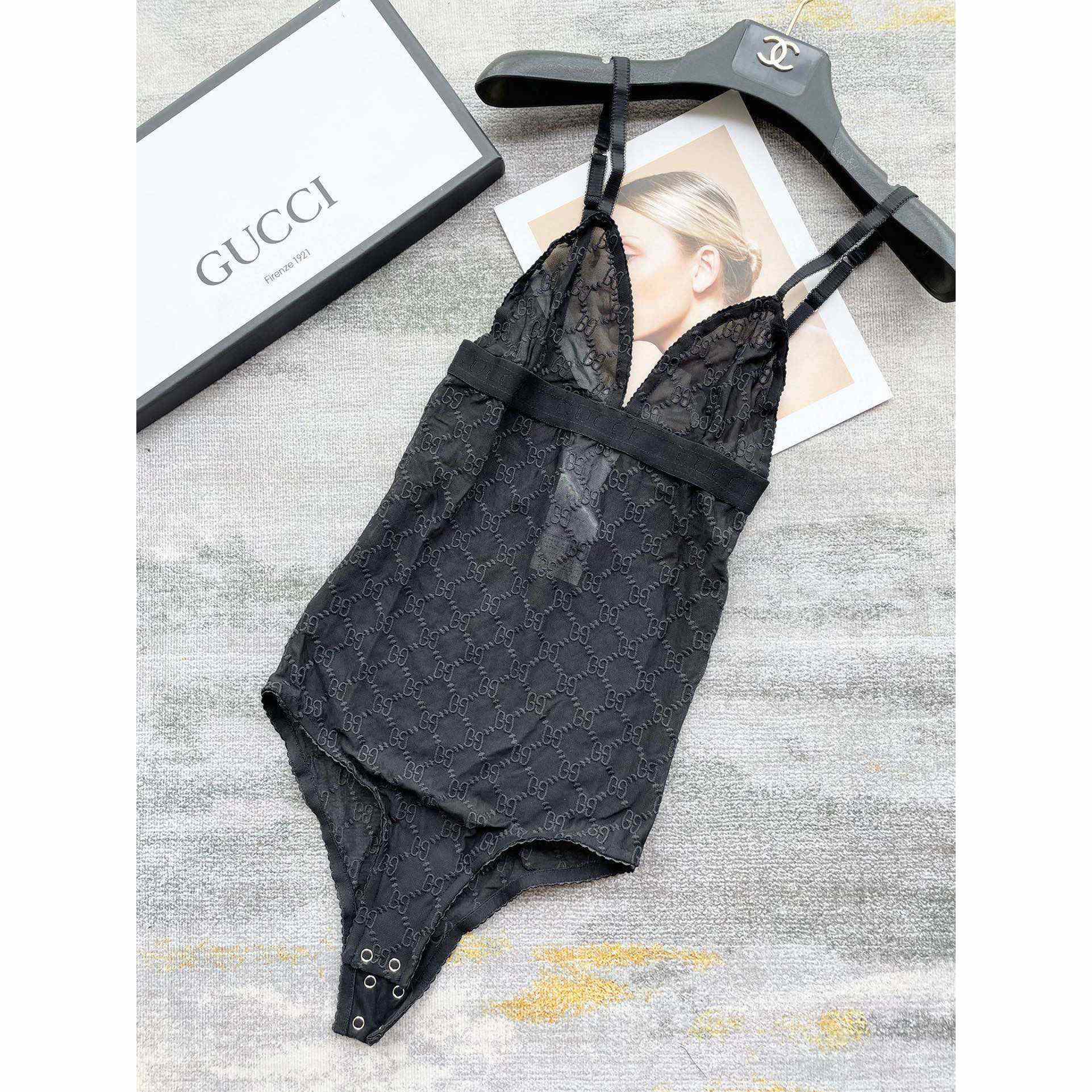 Gucci GG Tulle Bodysuit - DesignerGu