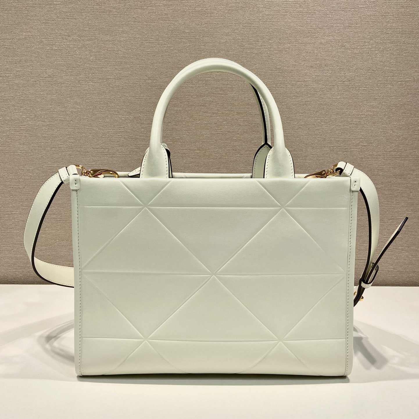 Prada Small Leather Prada Symbole Bag With Topstitching - 
