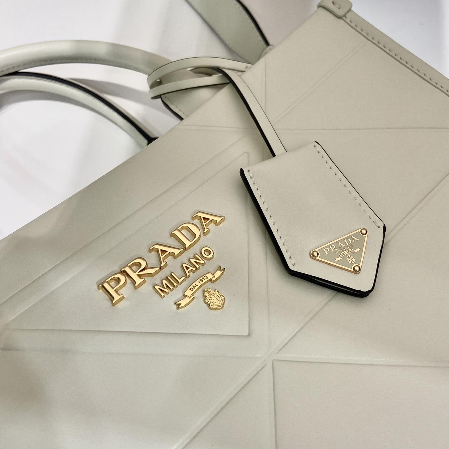 Prada Small Leather Prada Symbole Bag With Topstitching - 