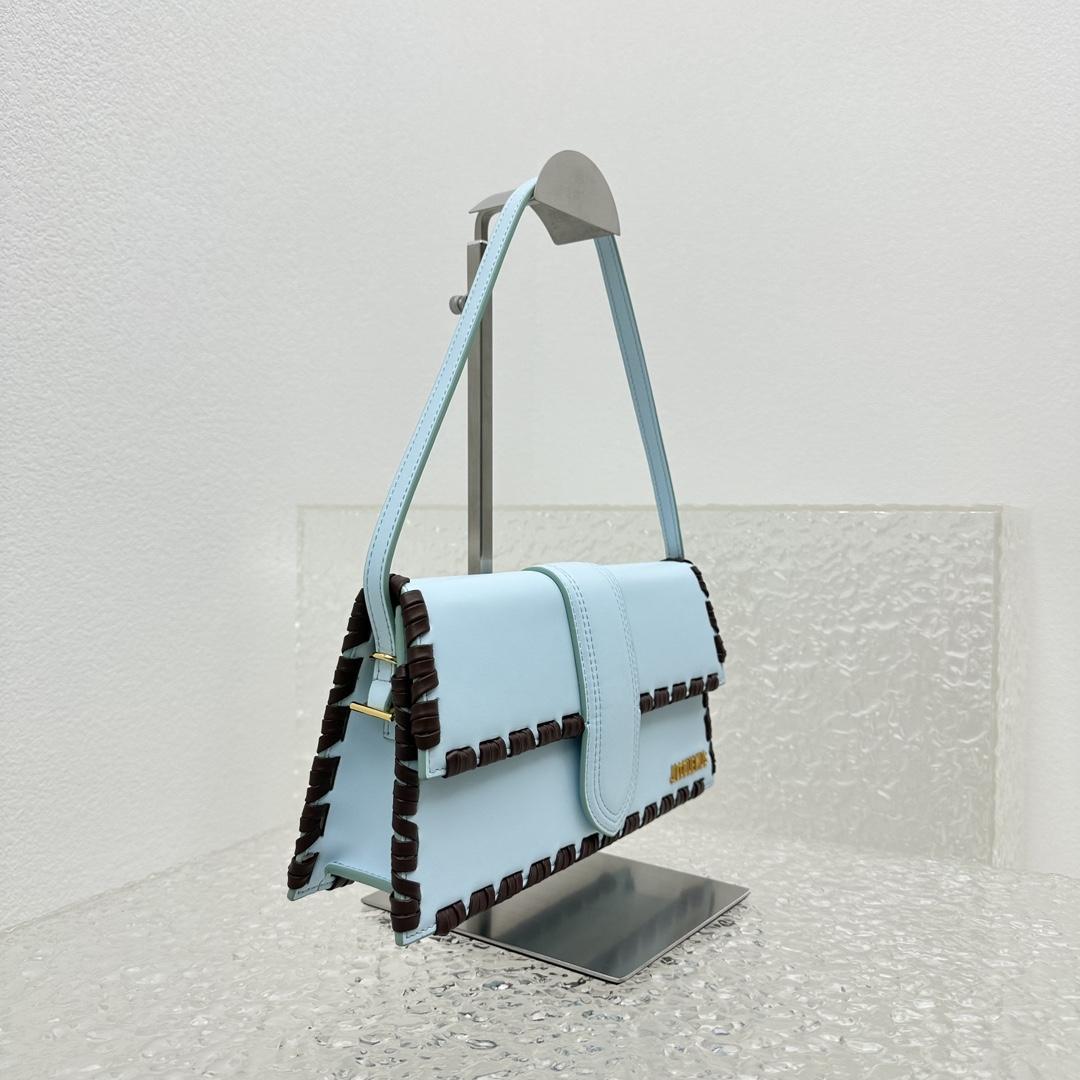 Jacquemus Le Bambino Long Lacet Long laced Flap Bag(28x13.5x6cm) - 