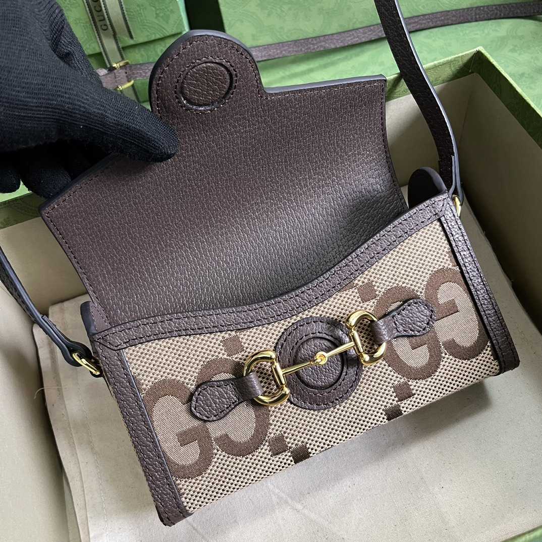 Gucci Horsebit 1955 Jumbo GG Mini Bag(18-12-5cm) - 